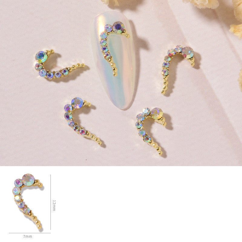 Love Heart Alloy Nail Art Jewelry – DIY Rhinestone Nail Decorations